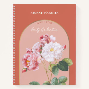 Personalised Birth Flower Month June Rose Notebook
