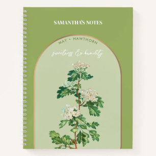 Personalised Birth Flower Month May Hawthorn Notebook