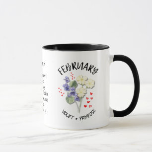 Personalised Birth Month Flower FEBRUARY Mug
