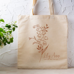 Personalised Birth Month Flower May Boho Tote Bag