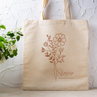 Personalised Birth Month Flower October Boho Rust