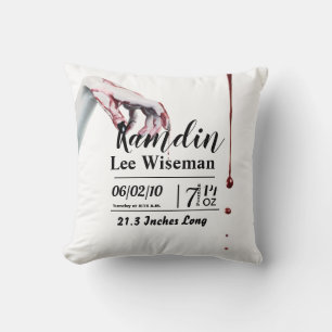 Personalised Birth Pillow zombie blood drip vampir