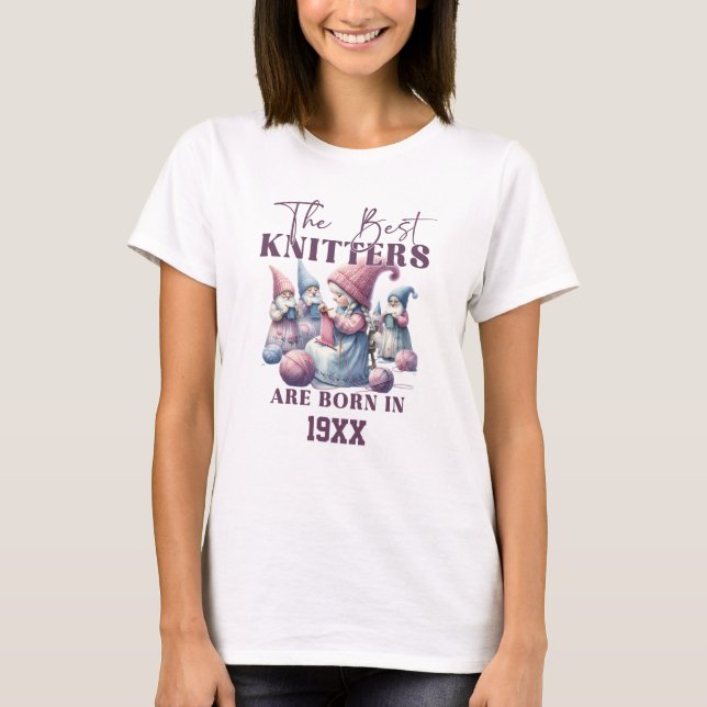 Personalised Birth Year Shirt for Knitting Lover (Front)