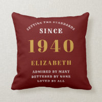 Personalised Birthday 1940 Elegant Chic Red Gold