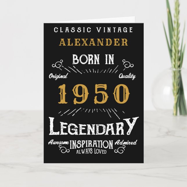 Personalised Birthday 1950 Add Your Name Legendary Card (Front)