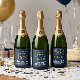 Personalised Birthday 1973 Add Your Name Legendary Sparkling Wine Label