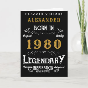 Personalised Birthday 1980 Add Your Name Legendary Card