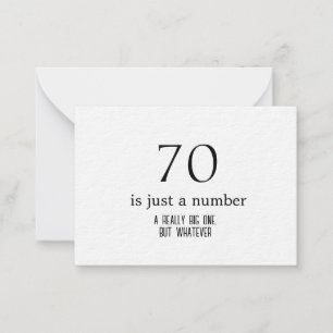 Personalised birthday, 70 is just a number card