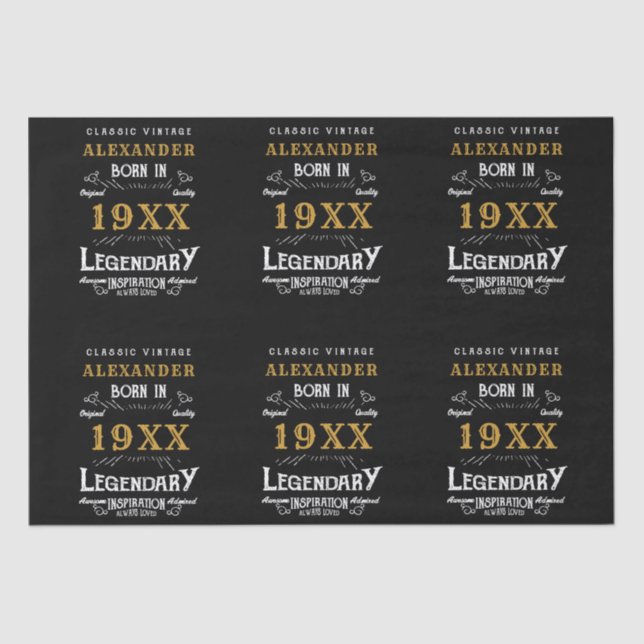 Personalised Birthday Add Name Legendary Father Tissue Paper (Front)