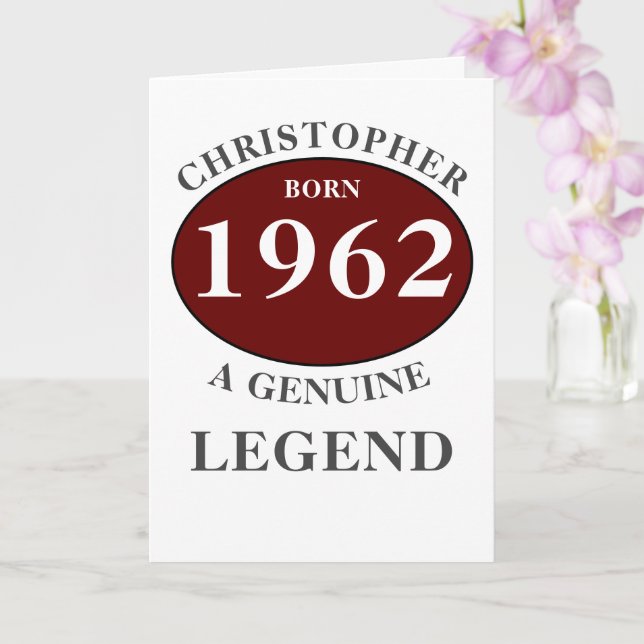Personalised Birthday Add Name Year Born Monogram Card (Orchid)