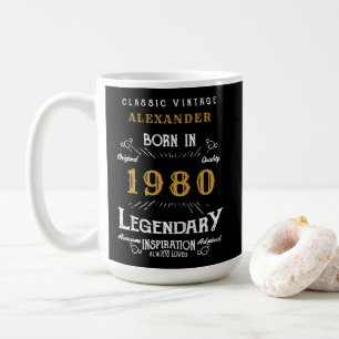 Personalised Birthday Add Your Name 1980 Legendary Coffee Mug