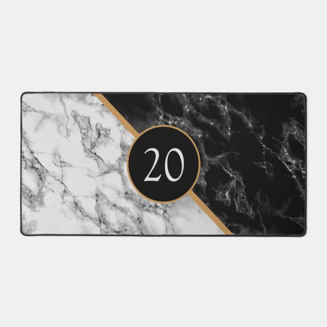 Personalised Birthday Anniversary Gift Marble Desk Mat (Front)