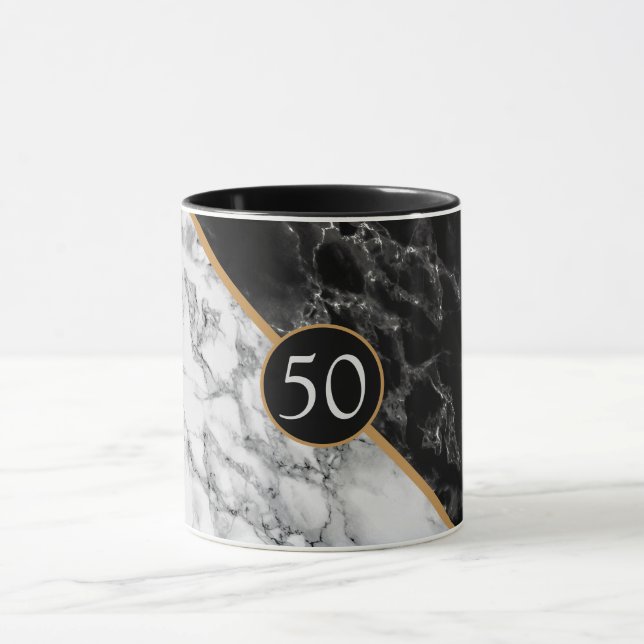 :Personalised Birthday Anniversary Mug Marble (Center)