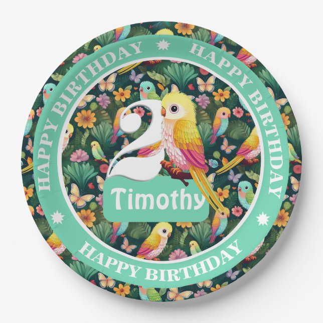 Personalised Birthday Balloon Paper Plate (Front)