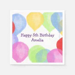 Personalised  Birthday Balloon Party Napkin