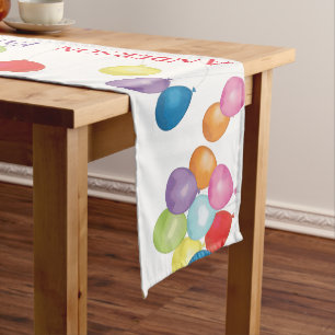 Personalised Birthday Balloons Table Runner