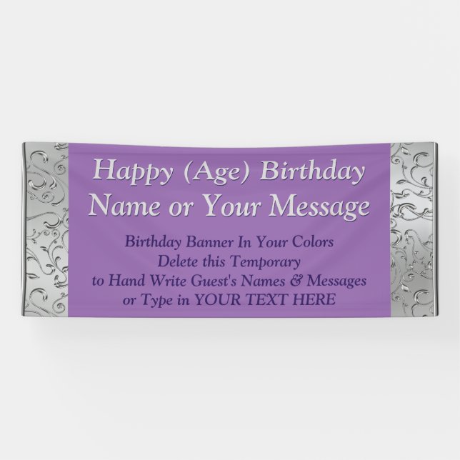 Personalised Birthday Banners, Your Text and Banner (Horizontal)