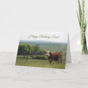 Personalised Birthday   Beautiful Cow and Scenery Card