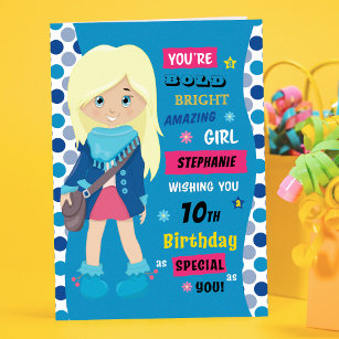 Personalised Birthday - Blonde Girl Card