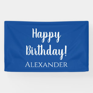 Personalised Birthday Blue Happy Birthday Banner