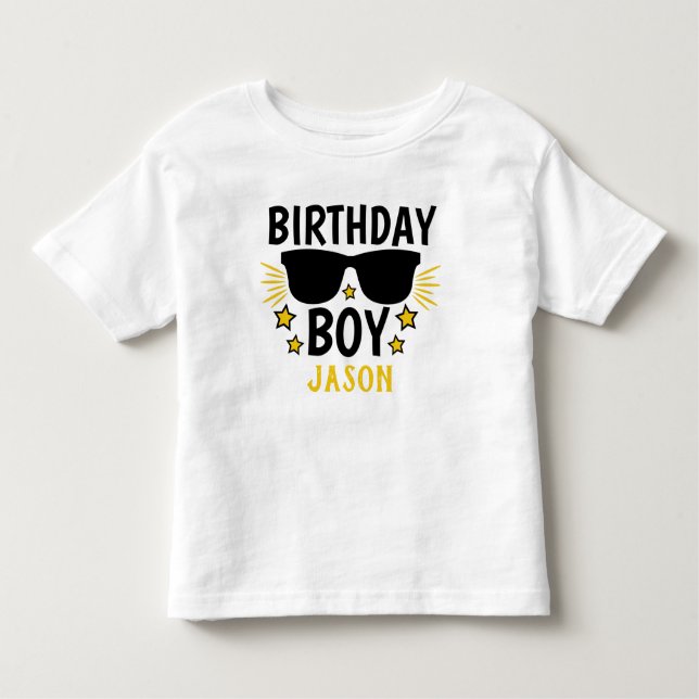 Personalised  Birthday Boy Hollywood Style Toddler T-Shirt (Front)