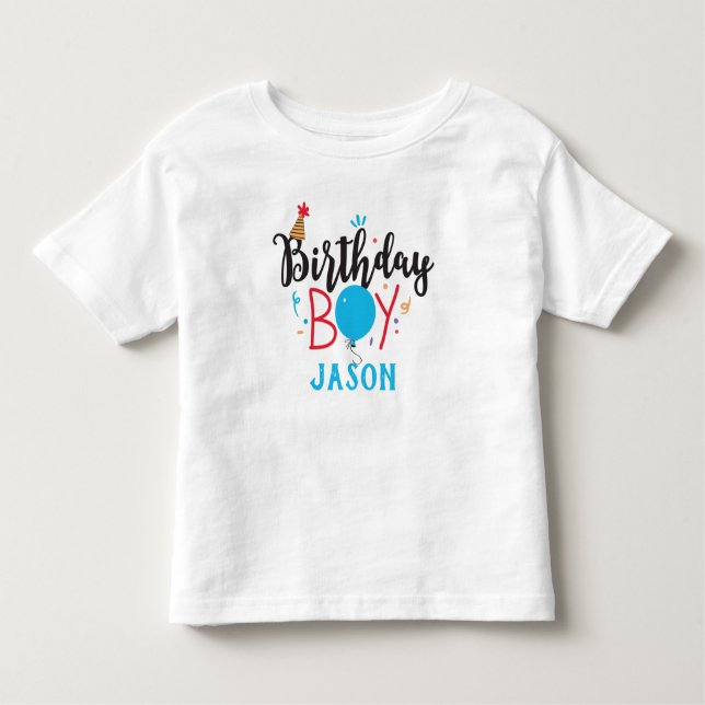 Personalised  Birthday Boy Toddler T-Shirt (Front)