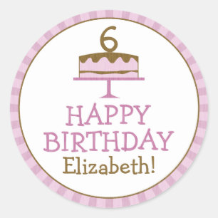 Personalised Birthday Cake Kids Birthday Stickers