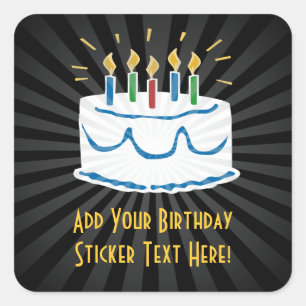 Personalised Birthday Cake Sticker or Favour Label