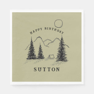 Personalised Birthday Camping Napkin
