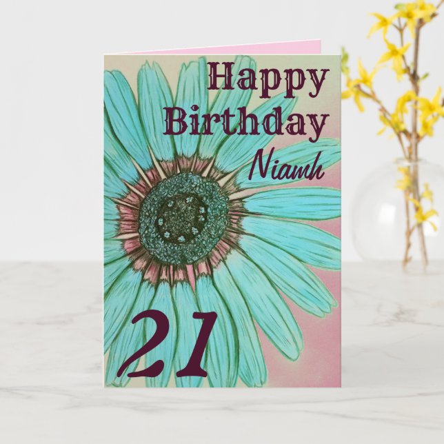 Personalised Birthday Card (Yellow Flower)