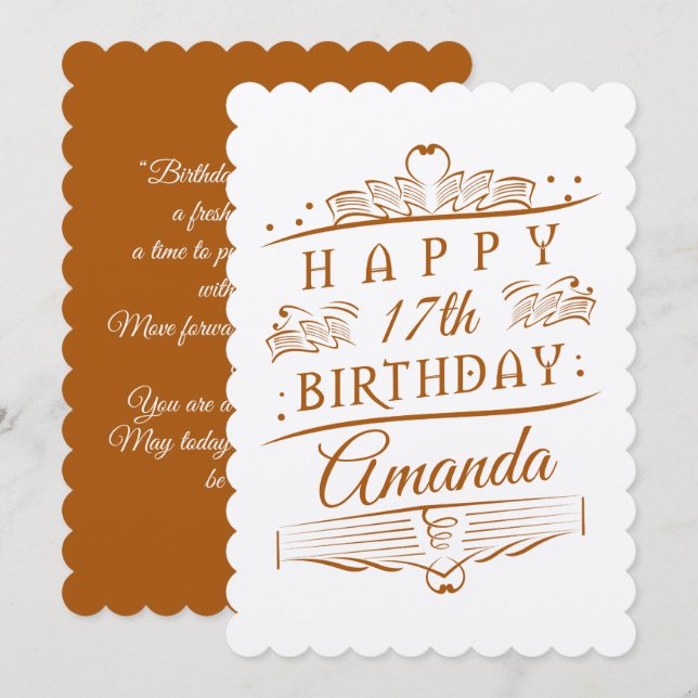 Personalised - Birthday Card Brown Version (Front/Back)
