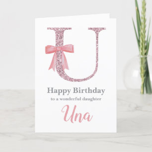 Personalised Birthday Card for Her - Letter U