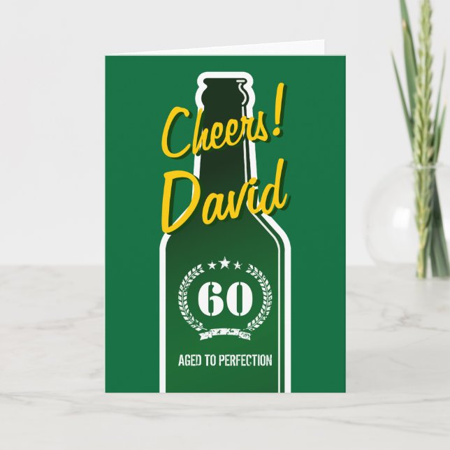 Personalised Birthday card for men | Beer beverage (Front)