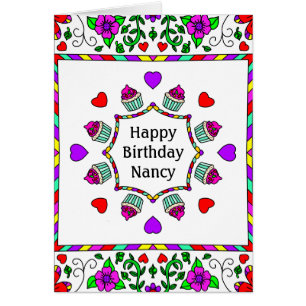 Personalised Birthday Card Inside Colouring Page
