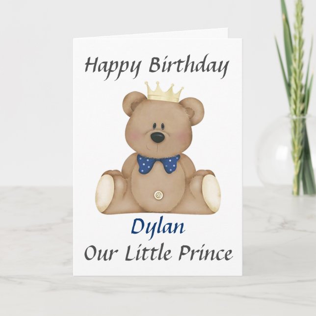 Personalised Birthday Card - Our Little Prince (Front)