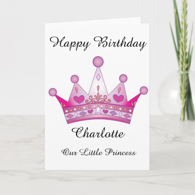 Personalised Birthday Card - Our Little Princess (Front)