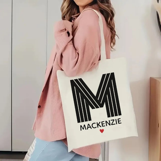 Personalised Birthday & Christmas Tote Bag for Her (monogram tote bag, initial name tote, custom name tote, personalized tote bag, minimalist tote bag)