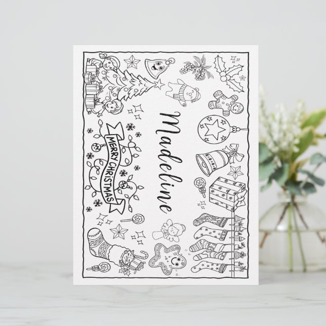 Personalised Birthday Colouring Placemat (Standing Front)