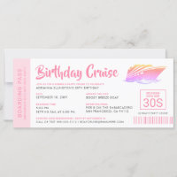 Personalised Birthday Cruise Boarding Pass Invite