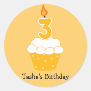 Personalised Birthday Cupcake Stickers