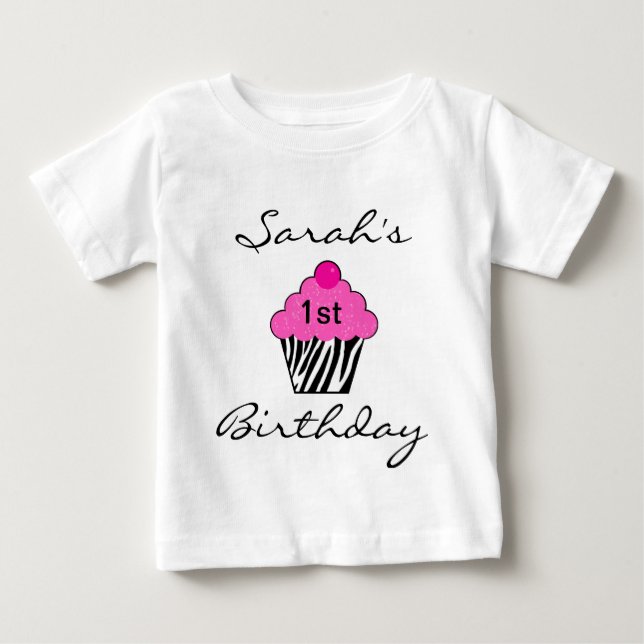 Personalised Birthday Cupcake T-shirt (Front)