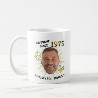 Personalised Birthday Custom Photo, Name & Year  Coffee Mug
