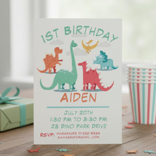 Personalised Birthday Dinosaur Invitation