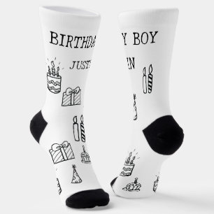 Personalised Birthday Doodle art Custom Socks