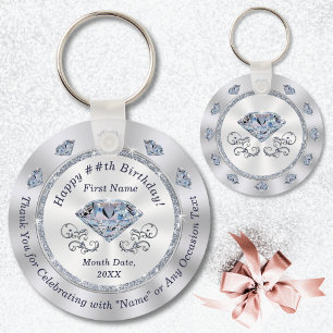 Personalised Birthday Favours for Adults. Birthday Key Ring