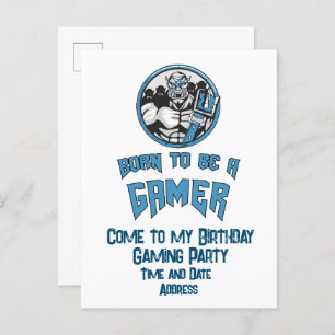 Personalised Birthday Gaming Party Invitation Postcard