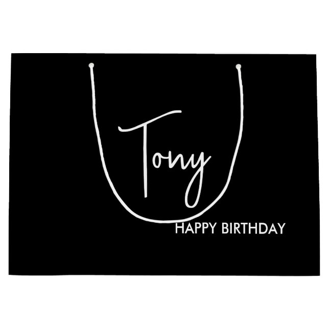 Personalised Birthday Gift Bag, Birthday Gift Bag, Large Gift Bag (Front)