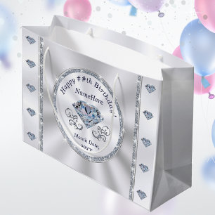 Personalised Birthday Gift Bags, ANY YEAR/OCCASION Large Gift Bag