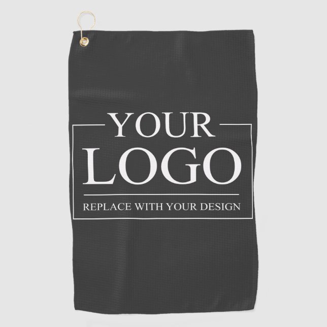 Personalised Birthday Gift Golfer Dad Elegant Golf Towel (Front)