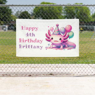 Personalised Birthday Girl Anime Axolotl Banner